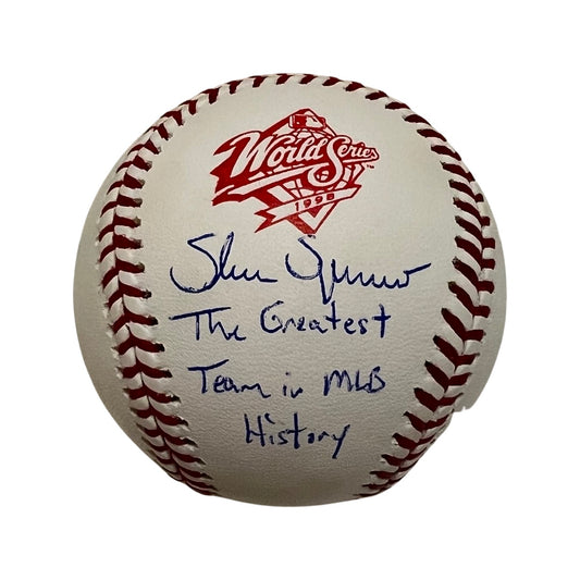 Shane Spencer Autographed New York Yankees 1998 World Series Logo Baseball “The Greatest Team in MLB History” Inscription JSA
