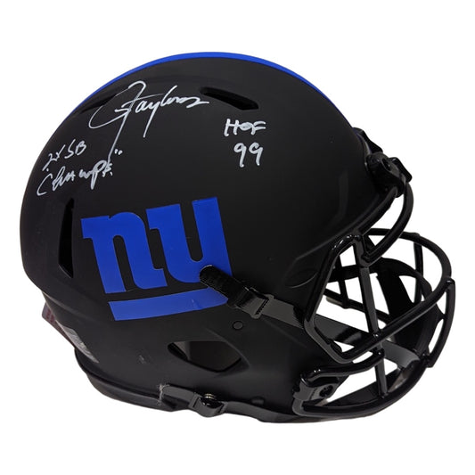 Lawrence Taylor Autographed New York Giants Eclipse Authentic Helmet “2x SB Champ, HOF 99” Inscriptions JSA