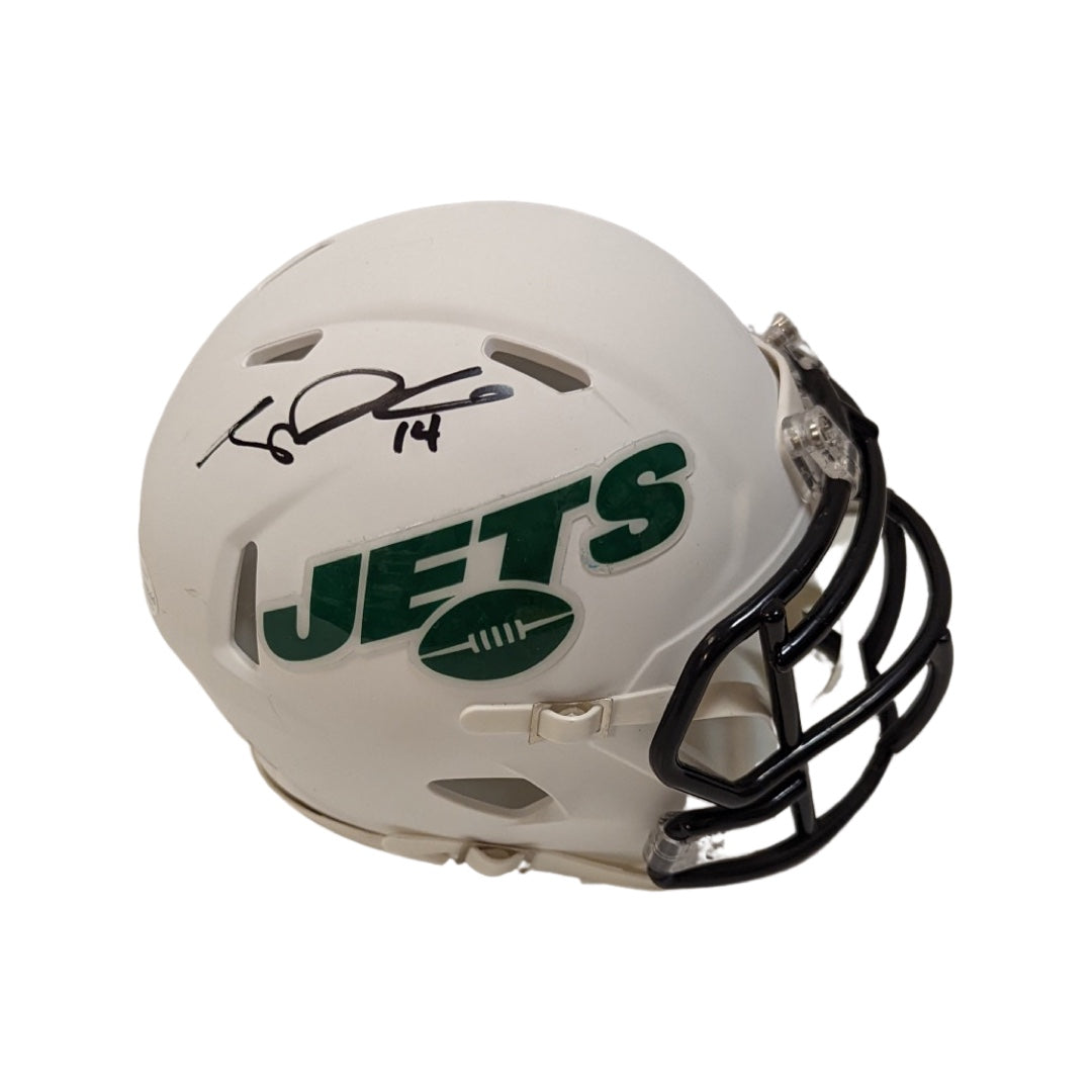 Sam Darnold Autographed New York Jets Flat White Mini Helmet Beckett