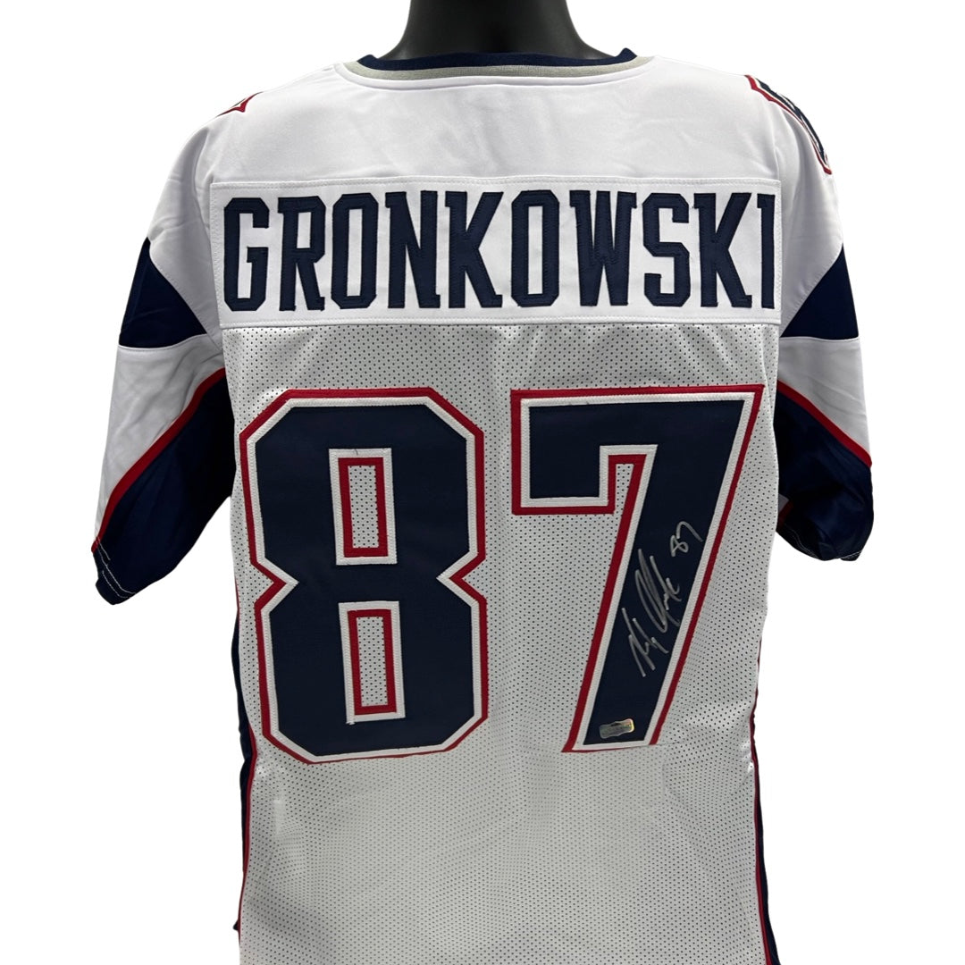 Rob Gronkowski Autographed New England Patriots White Jersey Radtke Sports