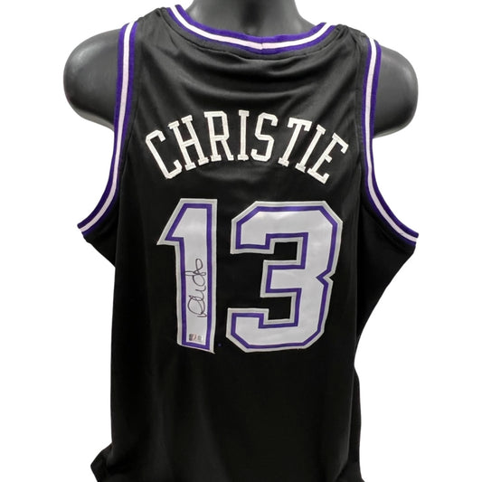 Doug Christie Autographed Sacramento Kings Black Jersey Steiner CX