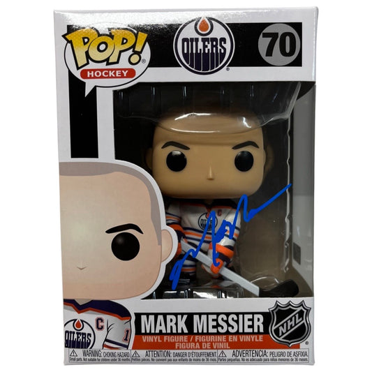 Mark Messier Autographed Edmonton Oilers Funko Pop Blue Ink Steiner CX
