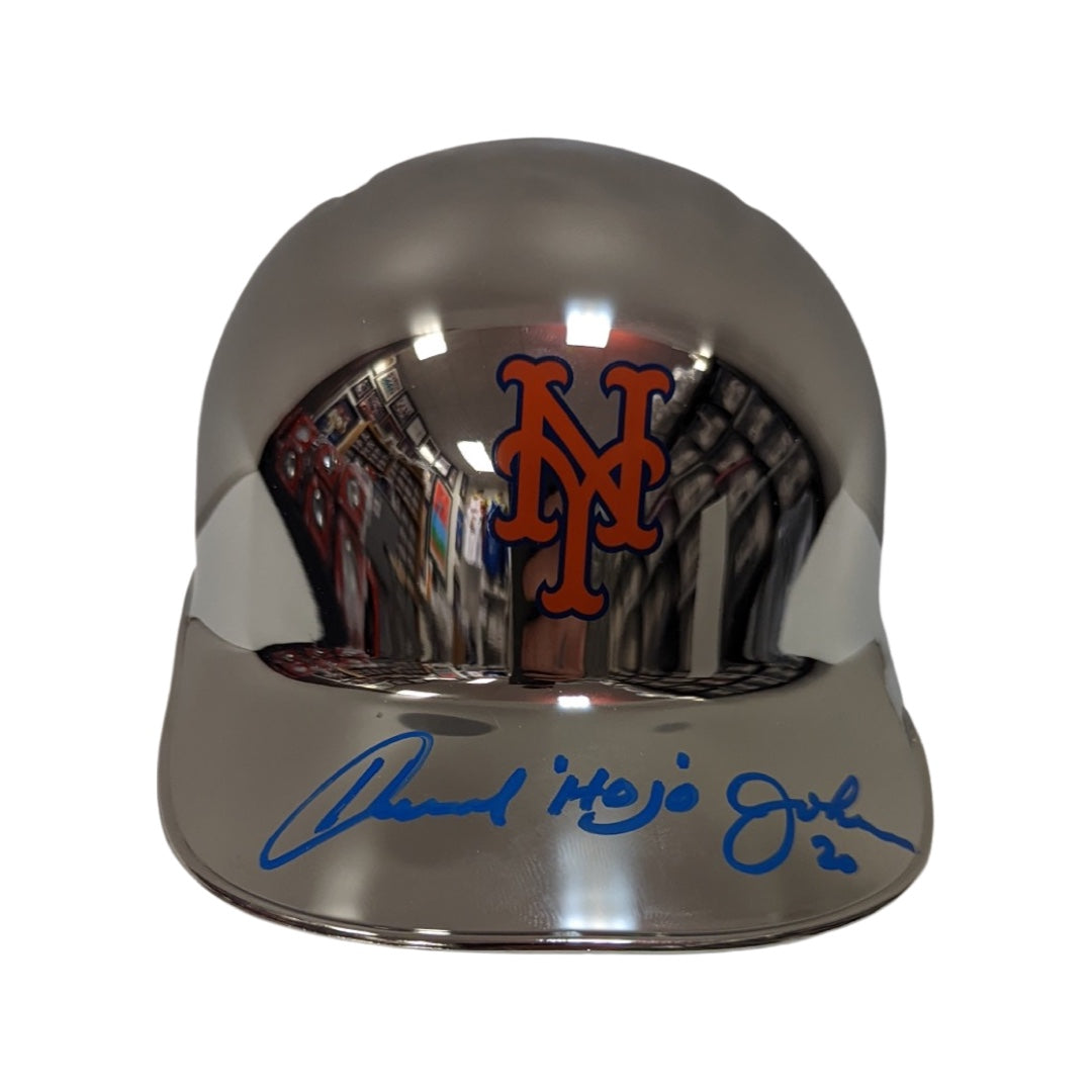 Howard Johnson Autographed New York Mets Chrome Mini Helmet JSA