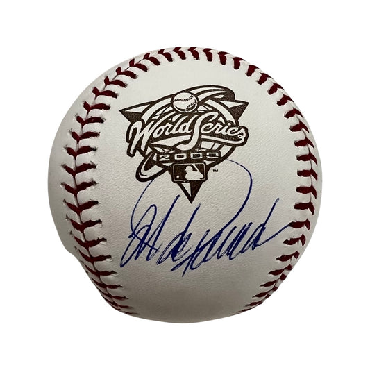 Jorge Posada Autographed New York Yankees 2000 World Series Logo Baseball JSA