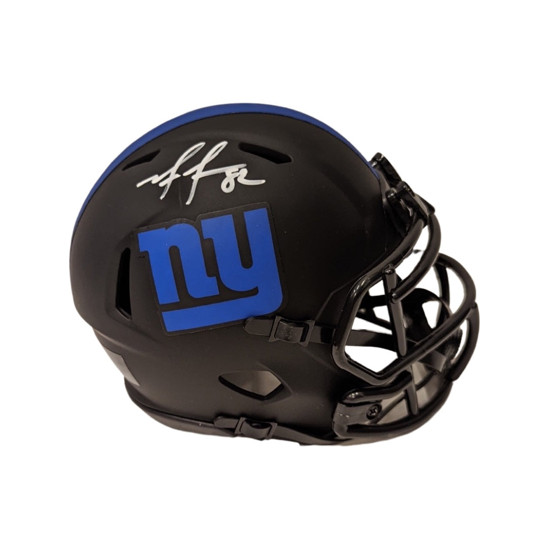Mario Manningham Autographed New York Giants Eclipse Mini Helmet Steiner CX