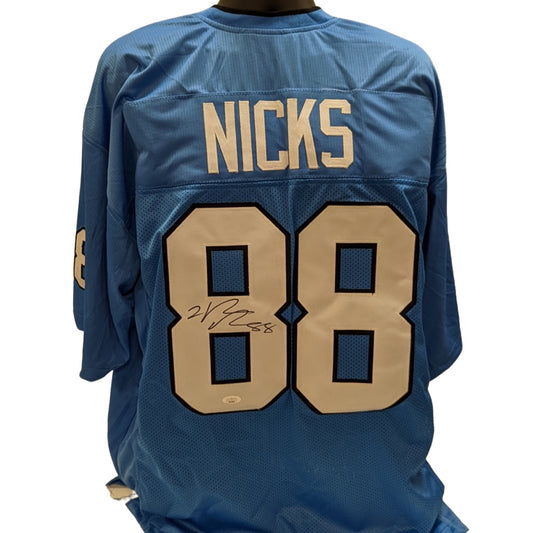 Hakeem Nicks Autographed University of North Carolina Tar Heels Blue Jersey JSA