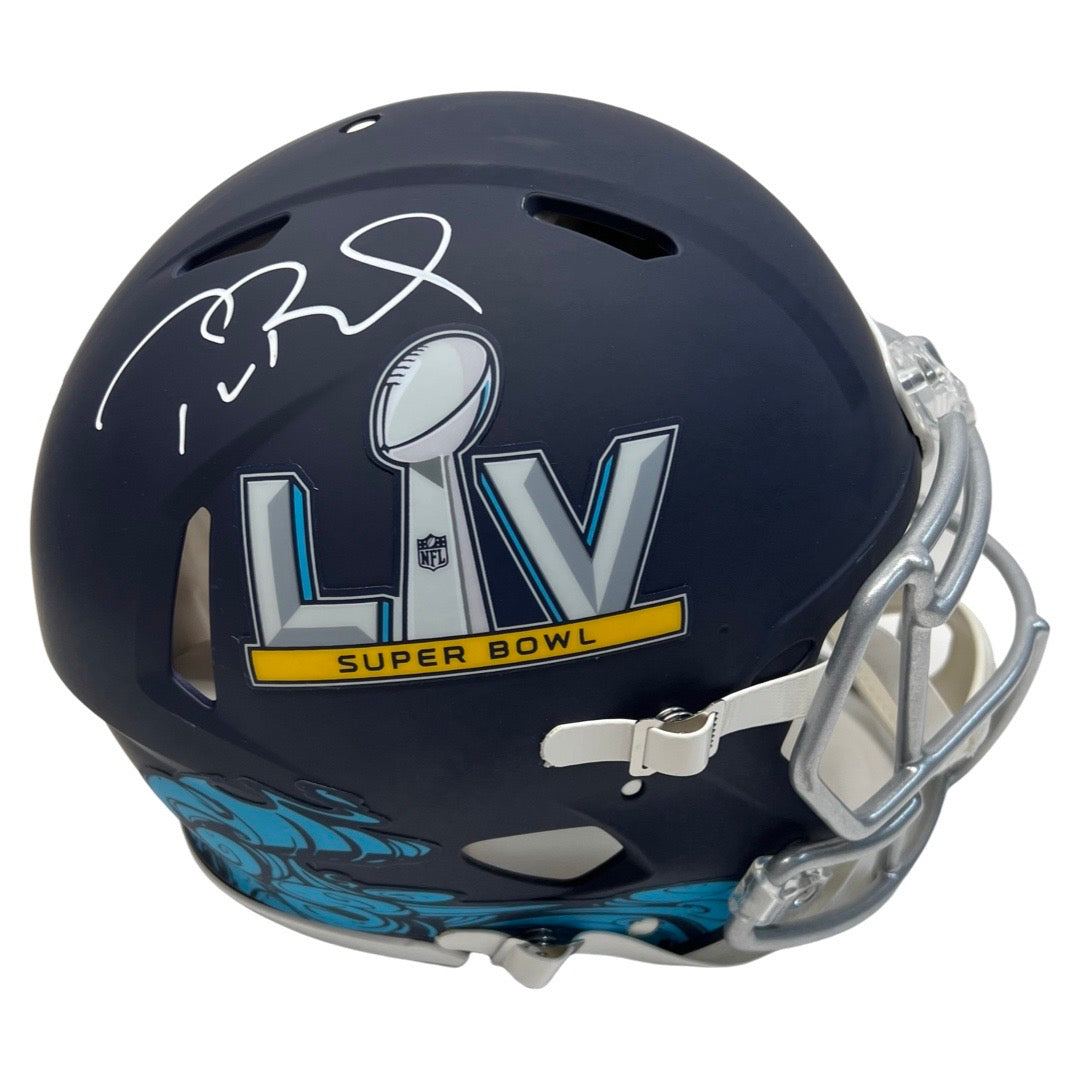 Tom Brady Autographed Tampa Bay Buccaneers Super Bowl LV Authentic Helmet Fanatics