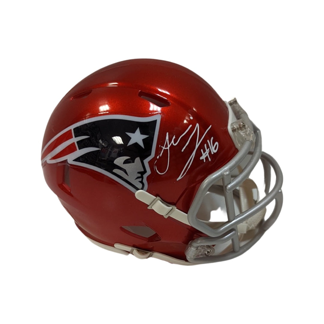 Jakobi Meyers Autographed New England Patriots Flash Mini Helmet Steiner CX