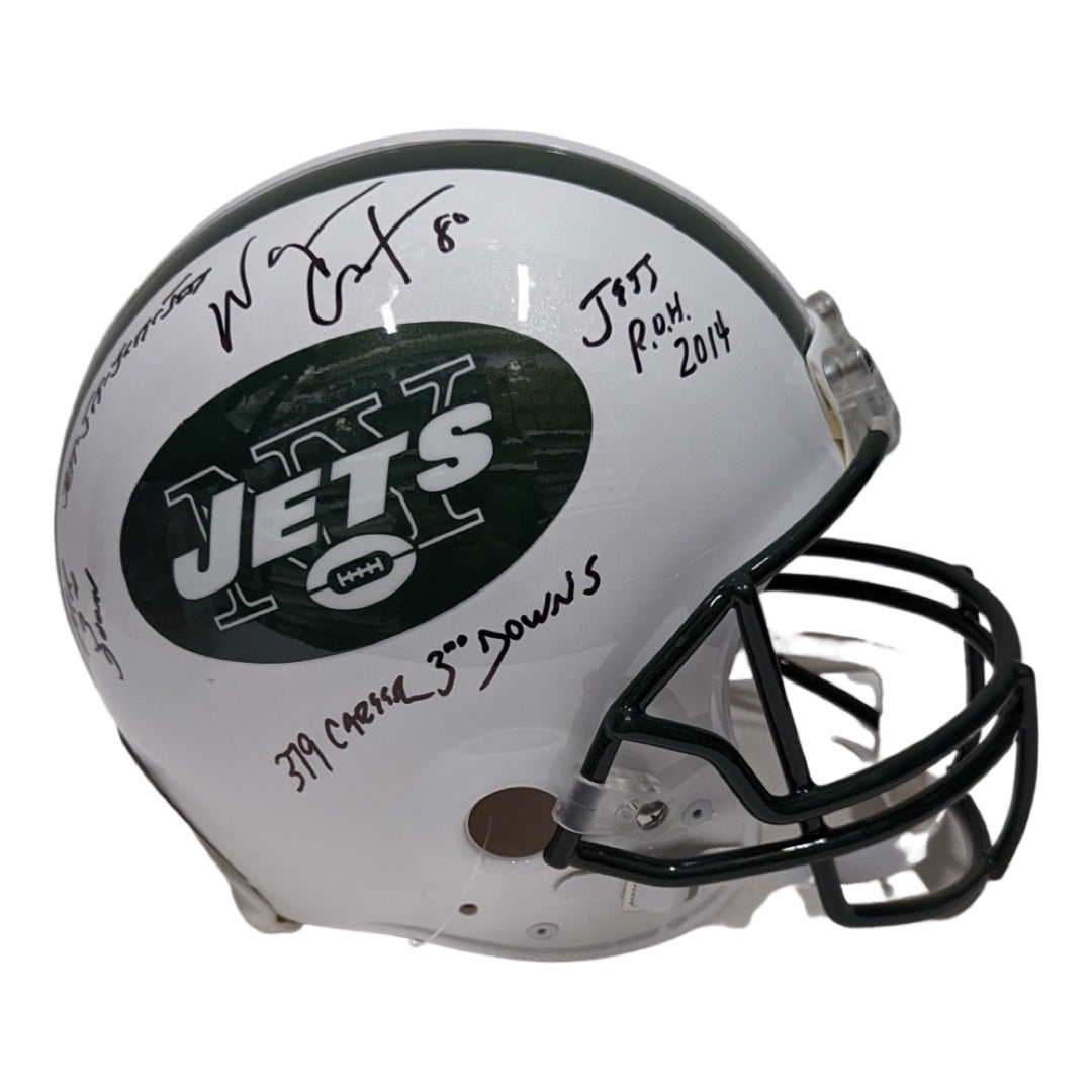 Wayne Chrebet Autographed New York Jets Proline Authentic Helmet “379 Career 3rd Downs, J-E-T-S Jets Jets Jets, Mr 3rd Down, Jets ROH 2014” Inscriptions JSA