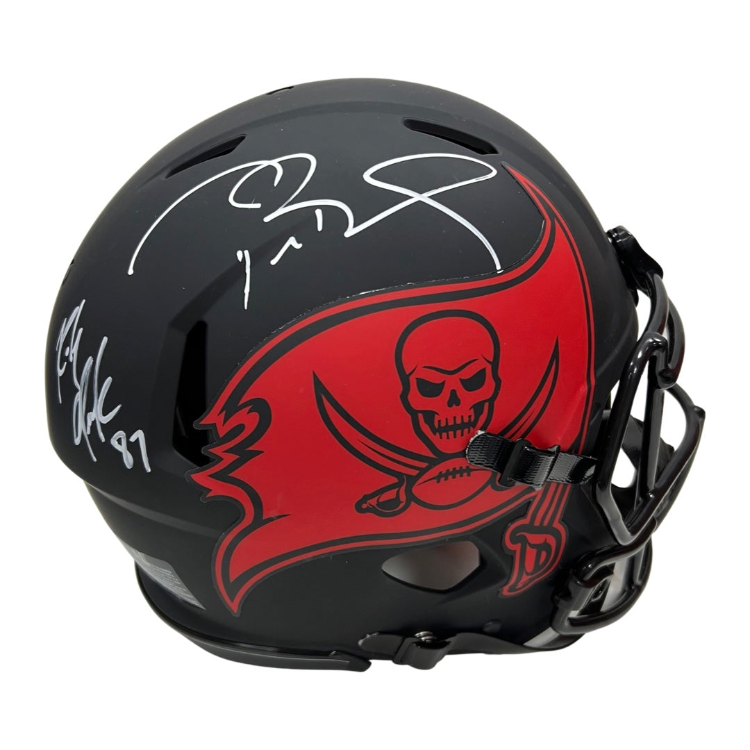 Tom Brady & Rob Gronkowski Autographed Tampa Bay Buccaneers Eclipse Authentic Helmet Fanatics & Radtke Sports