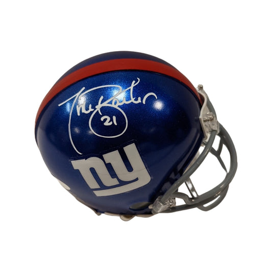 Tiki Barber Autographed New York Giants Mini Helmet JSA