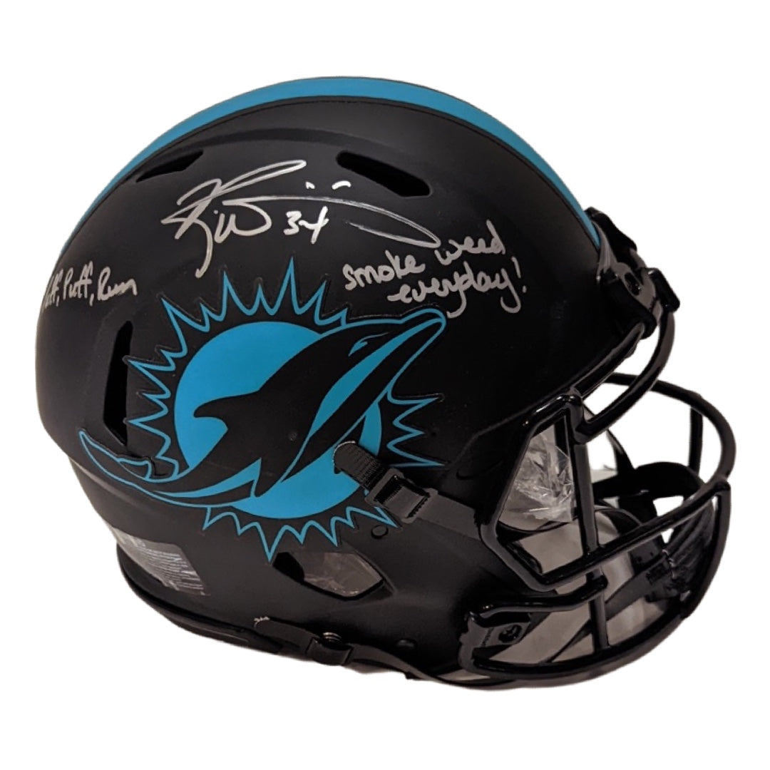 Ricky Williams Autographed Miami Dolphins Eclipse Authentic Helmet “Puff Puff Run, Smoke Weed Everyday!” Inscriptions JSA