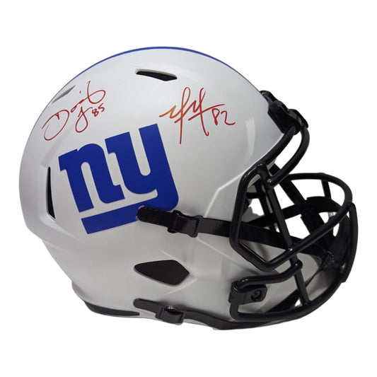 David Tyree & Mario Manningham Autographed New York Giants Lunar Eclipse Replica Helmet Steiner CX