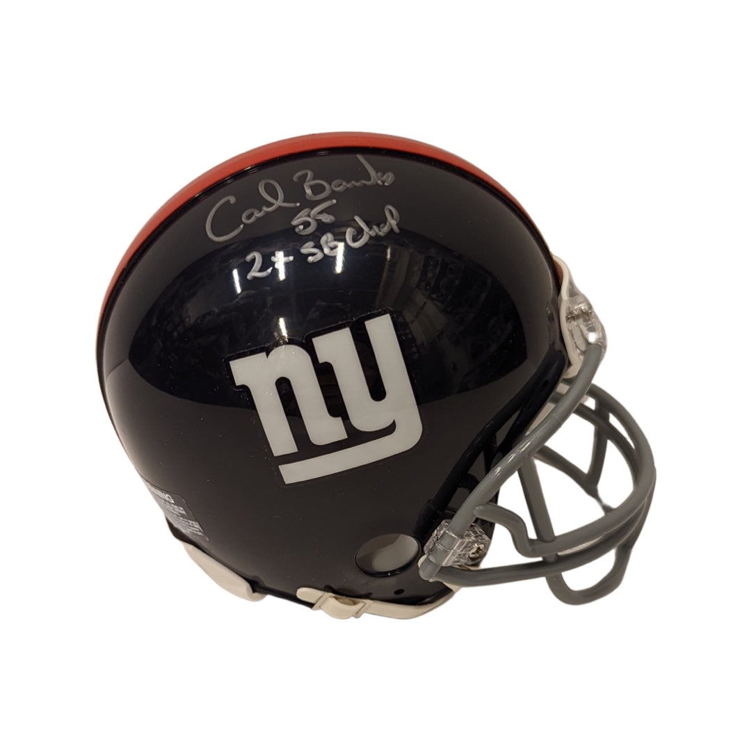 Carl Banks Autographed New York Giants Old School Mini Helmet “2x SB Champ” Inscription Steiner CX