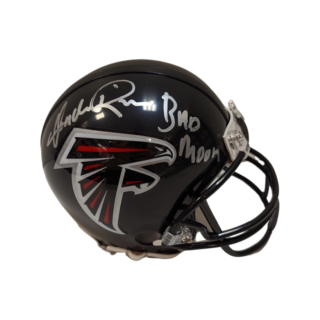 Andre Rison Autographed Atlanta Falcons Mini Helmet “Bad Moon” Inscription Schwartz