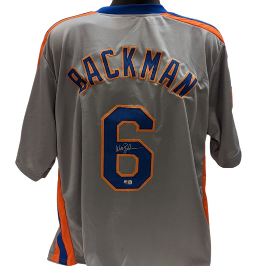 Wally Backman Autographed New York Mets Grey Jersey Steiner CX