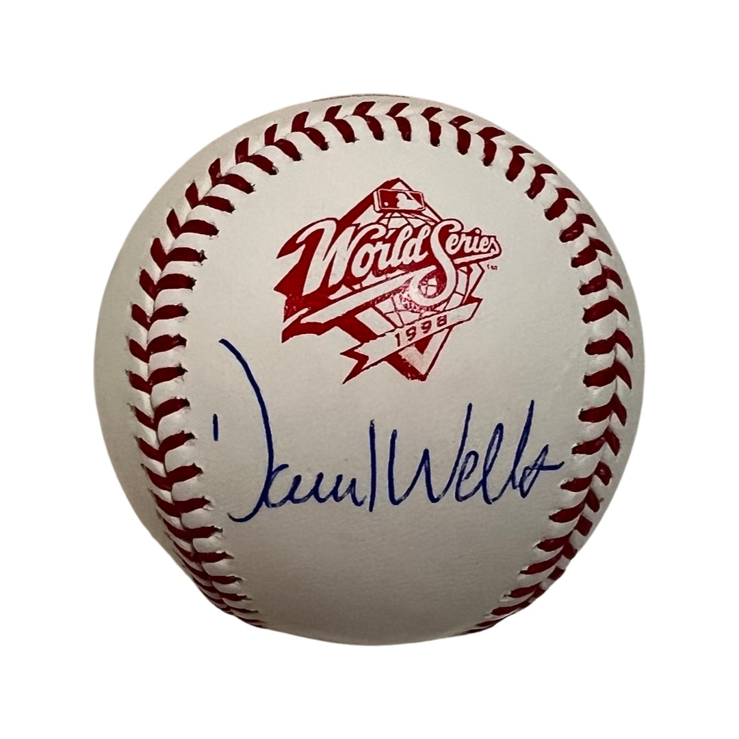 David Wells Autographed New York Yankees 1998 World Series Logo Baseball JSA