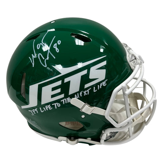 Wayne Chrebet Autographed New York Jets Old School Green Speed Authentic Helmet “Jet Life to the Next Life” Inscription Steiner CX