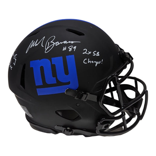 Mark Bavaro Autographed New York Giants Eclipse Authentic Helmet “2x SB Champs, Go Big Blue!” Inscriptions JSA