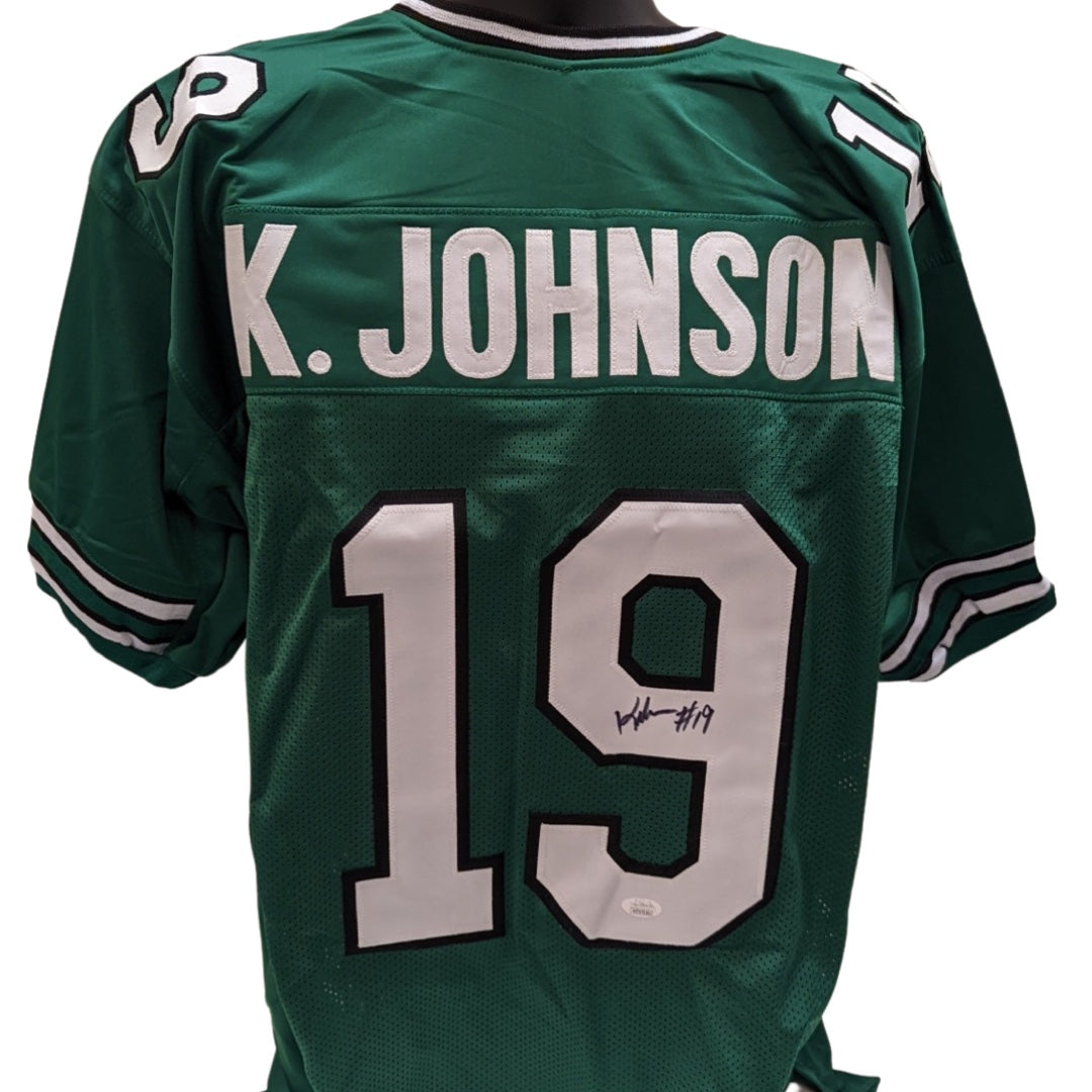 Keyshawn Johnson Autographed New York Jets Green Jersey JSA