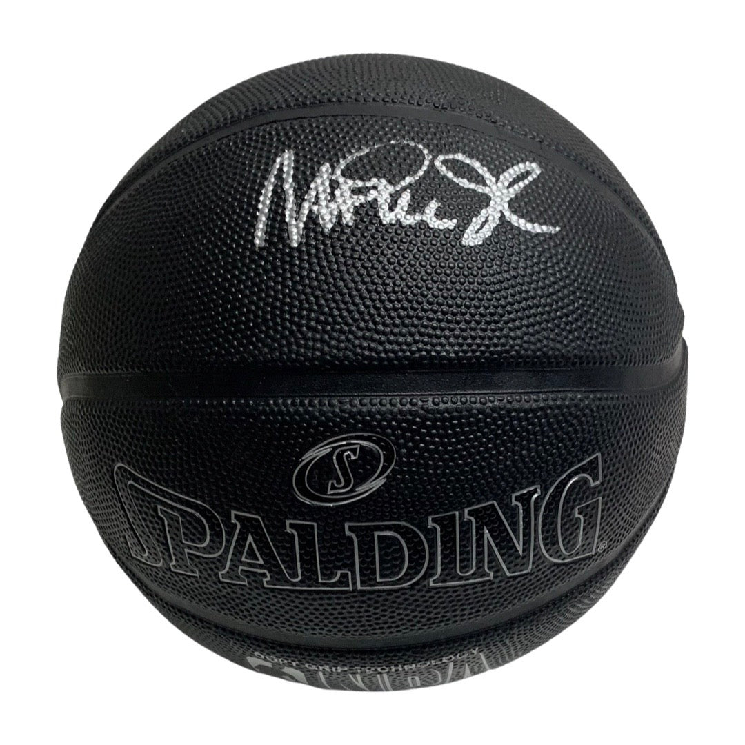 Magic Johnson Autographed Los Angeles Lakers Spalding Black Basketball Beckett