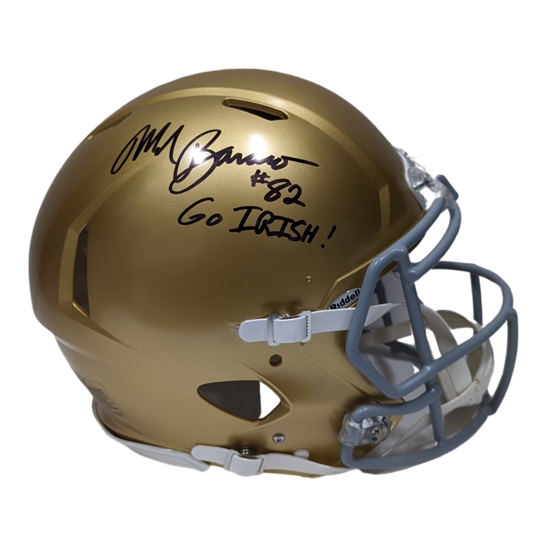 Mark Bavaro Autographed Notre Dame Speed Authentic Helmet “Go Irish” Inscription JSA
