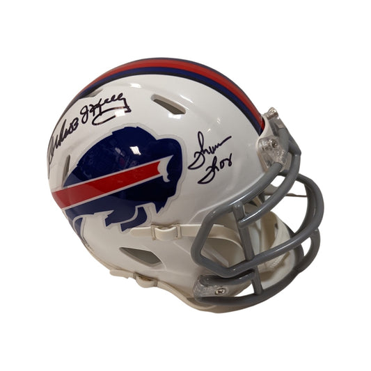 Jim Kelly, Thurman Thomas & Andre Reed Autographed Buffalo Bills Mini Helmet JSA