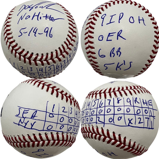 Doc Gooden Autographed New York Yankees OMLB “No Hitter 5-14-96, 9IP, 0H, 0ER, 6BB’s. 5K’s” & Full Line Score Inscriptions JSA