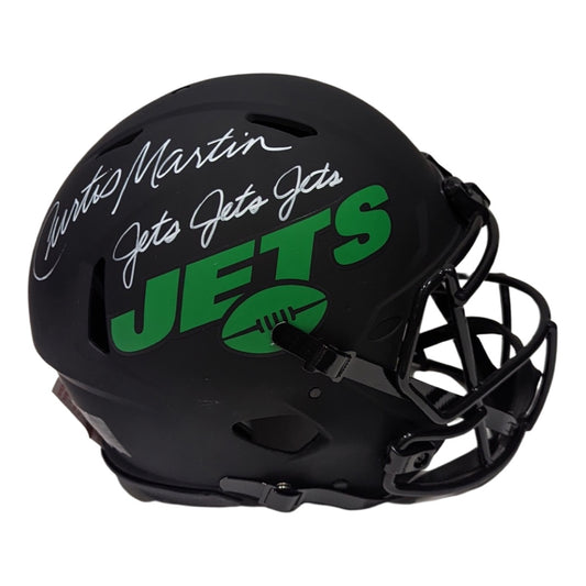 Curtis Martin Autographed New York Jets Eclipse Authentic Helmet “Jets Jets Jets” Inscription PSA