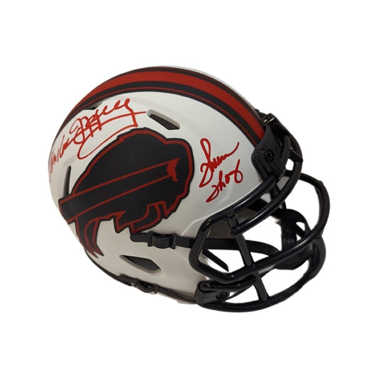 Jim Kelly, Thurman Thomas & Andre Reed Autographed Buffalo Bills Lunar Eclipse Mini Helmet JSA