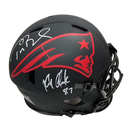 Tom Brady & Rob Gronkowski Autographed New England Patriots Eclipse Authentic Helmet Fanatics & Radtke Sports
