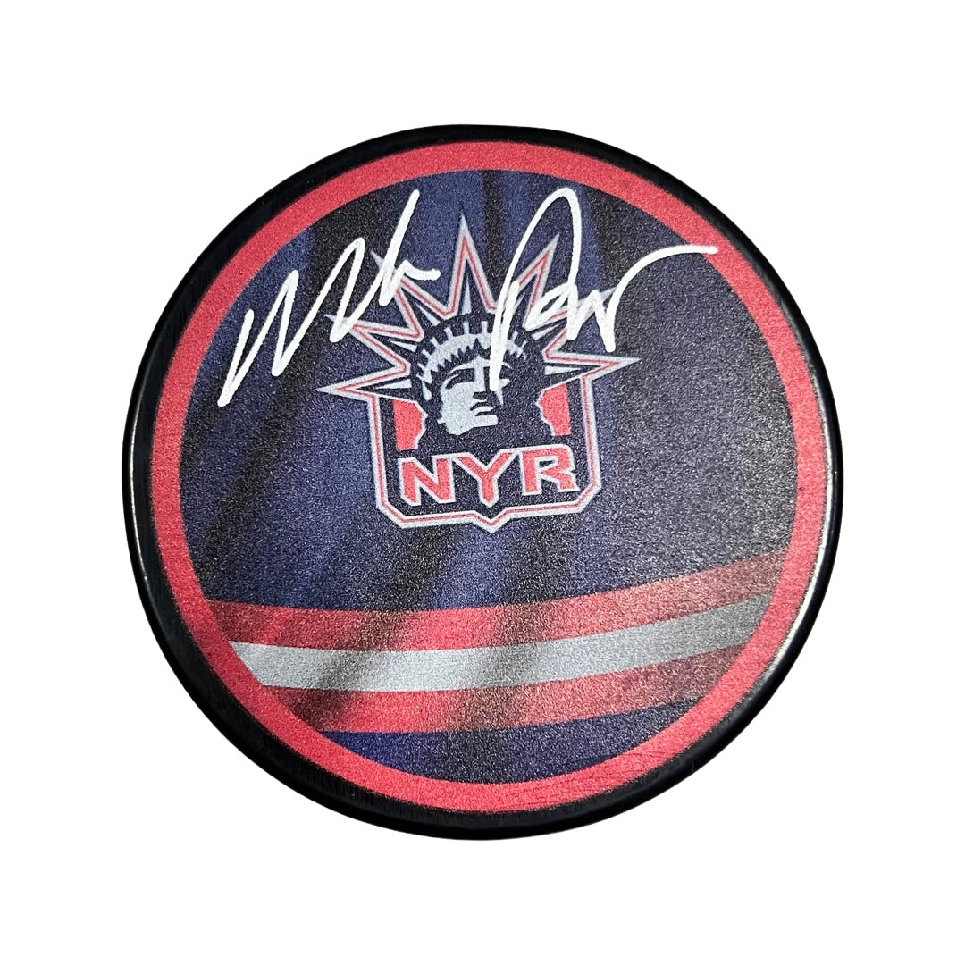 Mike Richter Autographed New York Rangers Jersey Logo Puck Steiner CX