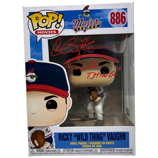 Charlie Shen Autographed Major League Ricky “Wild Thing” Vaughn Funko Pop “Wild Thing” Inscription Red Ink Steiner CX