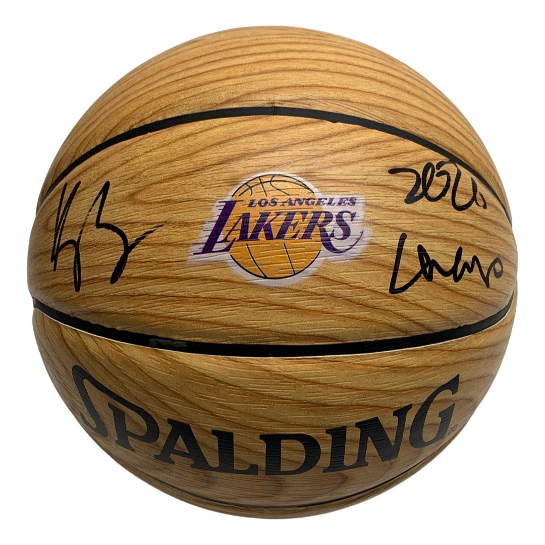 Kyle Kuzma Autographed Los Angeles Lakers Logo Spalding Wood Panel Basketball “2020 Champs” Inscription Beckett