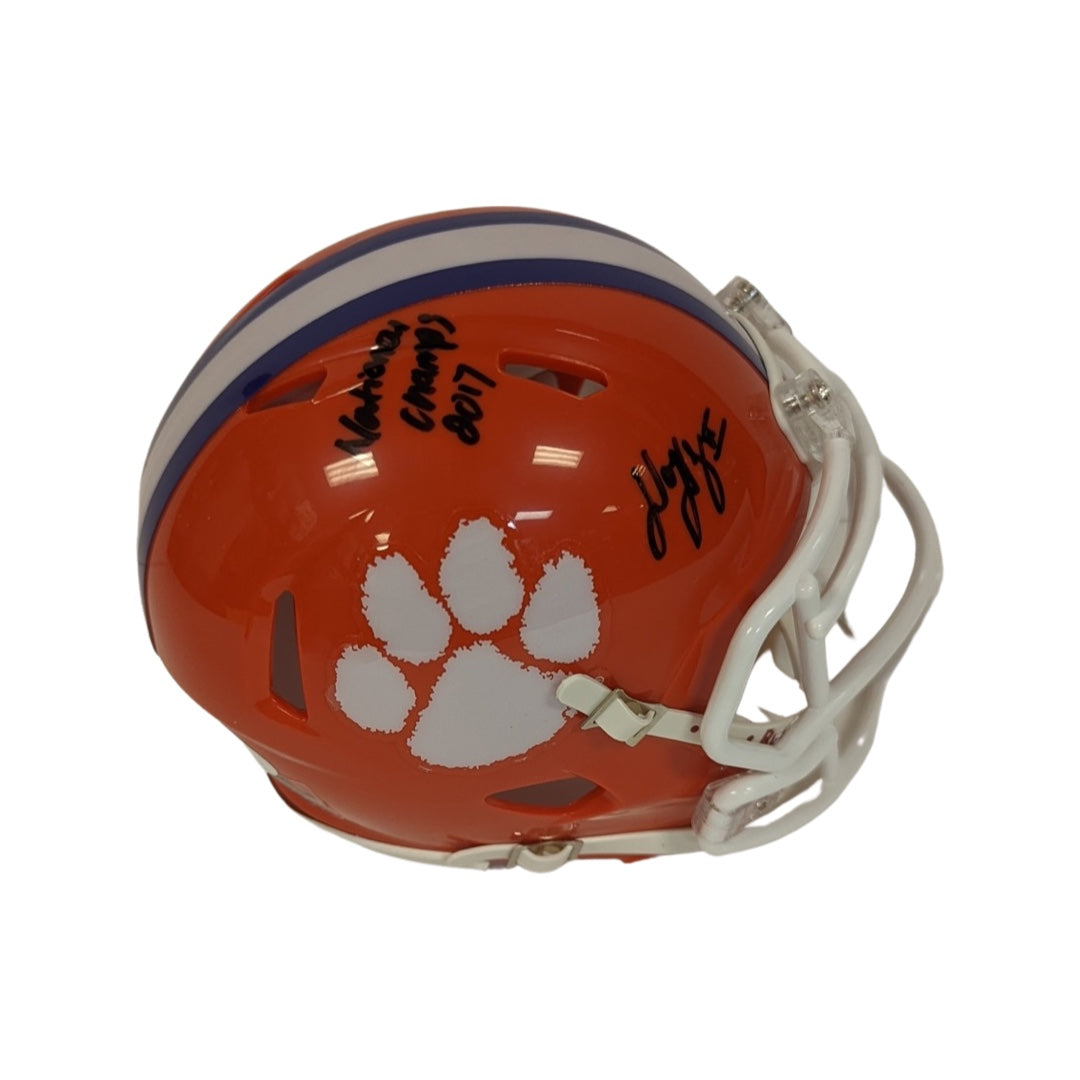 Wayne Gallman Autographed Clemson Tigers Mini Helmet “National Champs 2017” Inscription JSA
