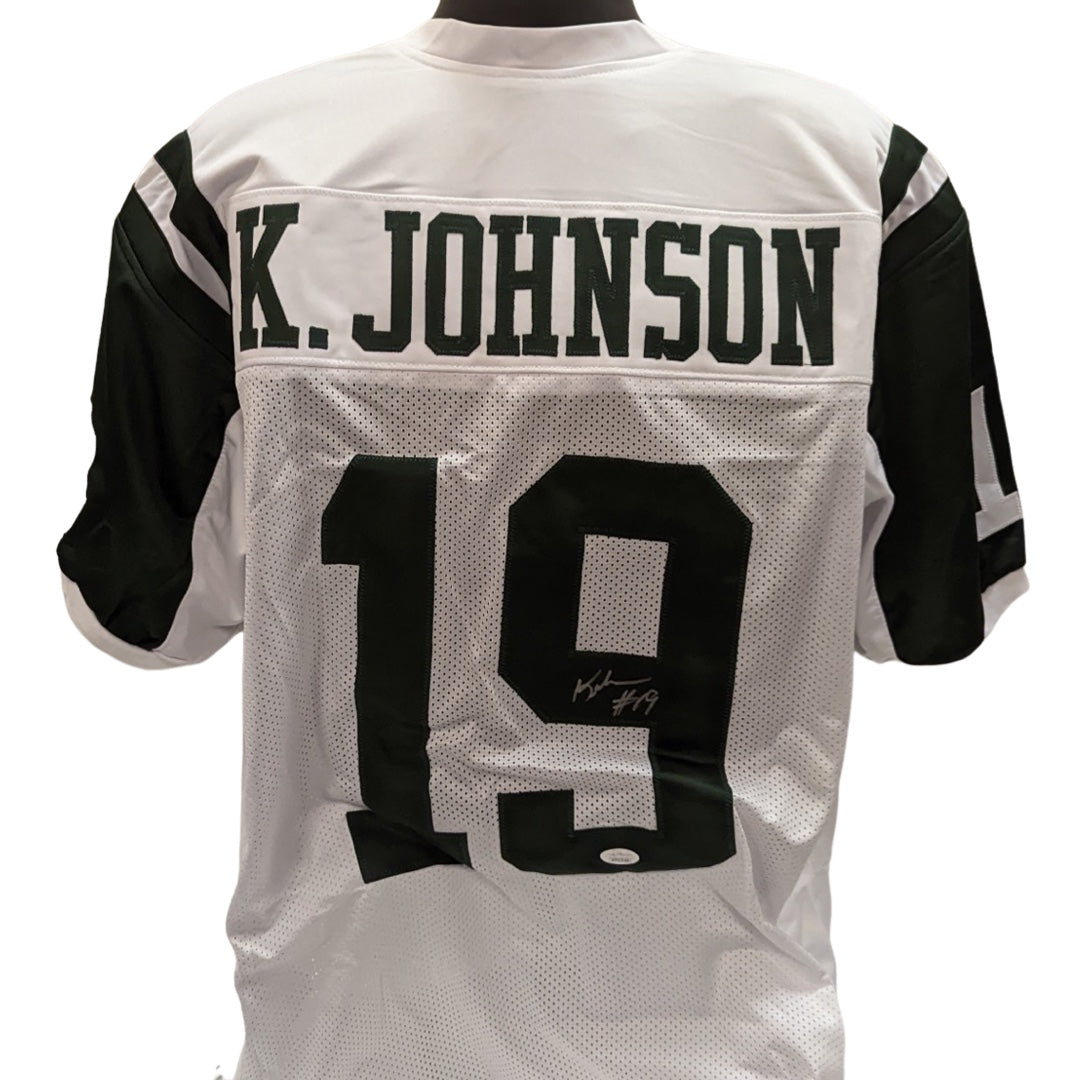 Keyshawn Johnson Autographed New York Jets White Jersey JSA
