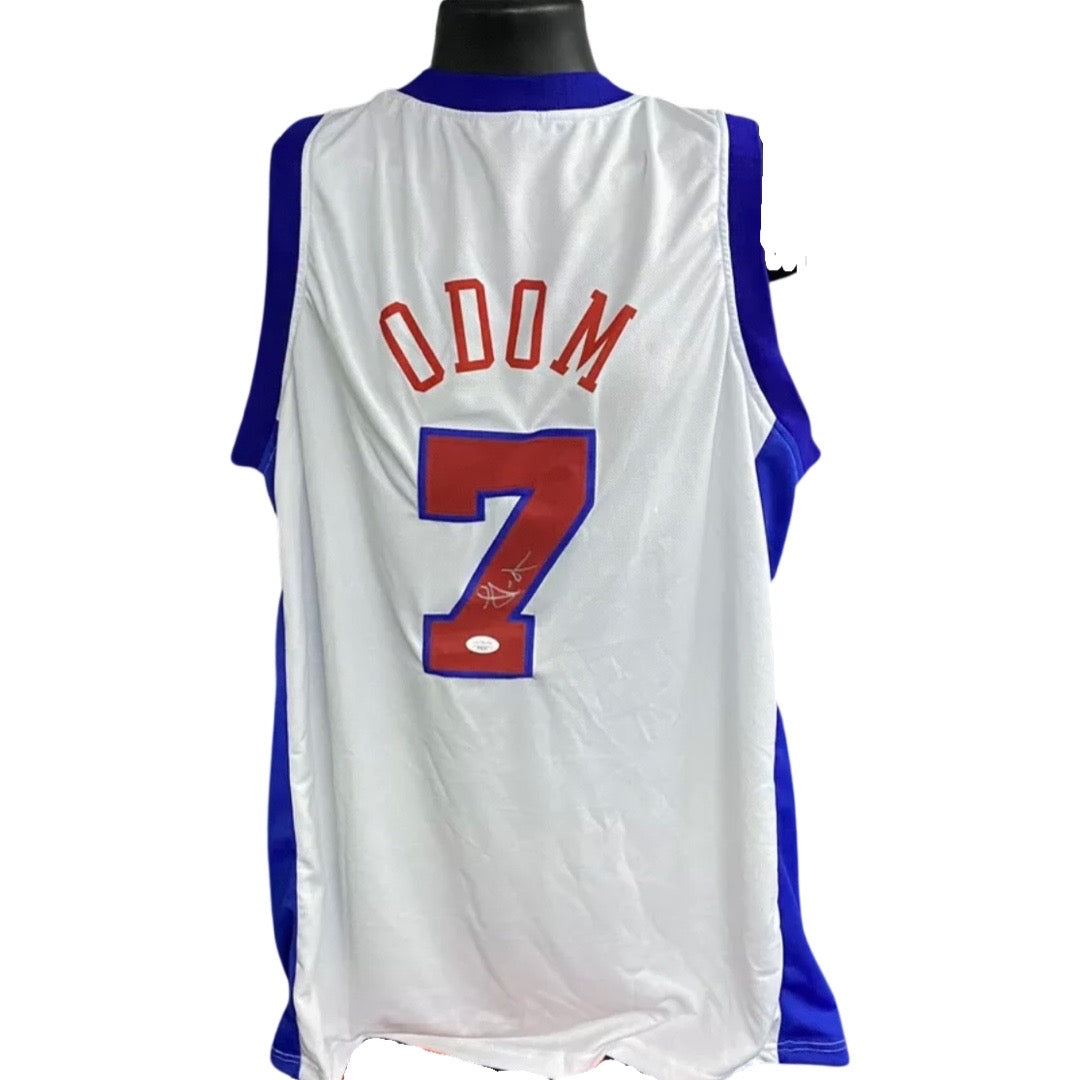 Lamar Odom Autographed Los Angeles Clippers White Jersey JSA