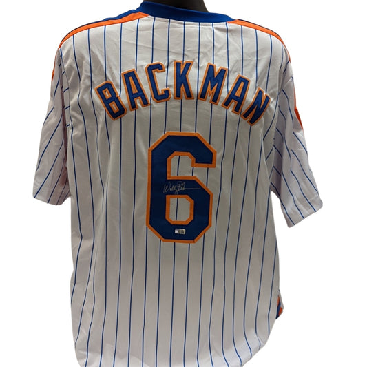 Wally Backman Autographed New York Mets Pinstripe Jersey Steiner CX