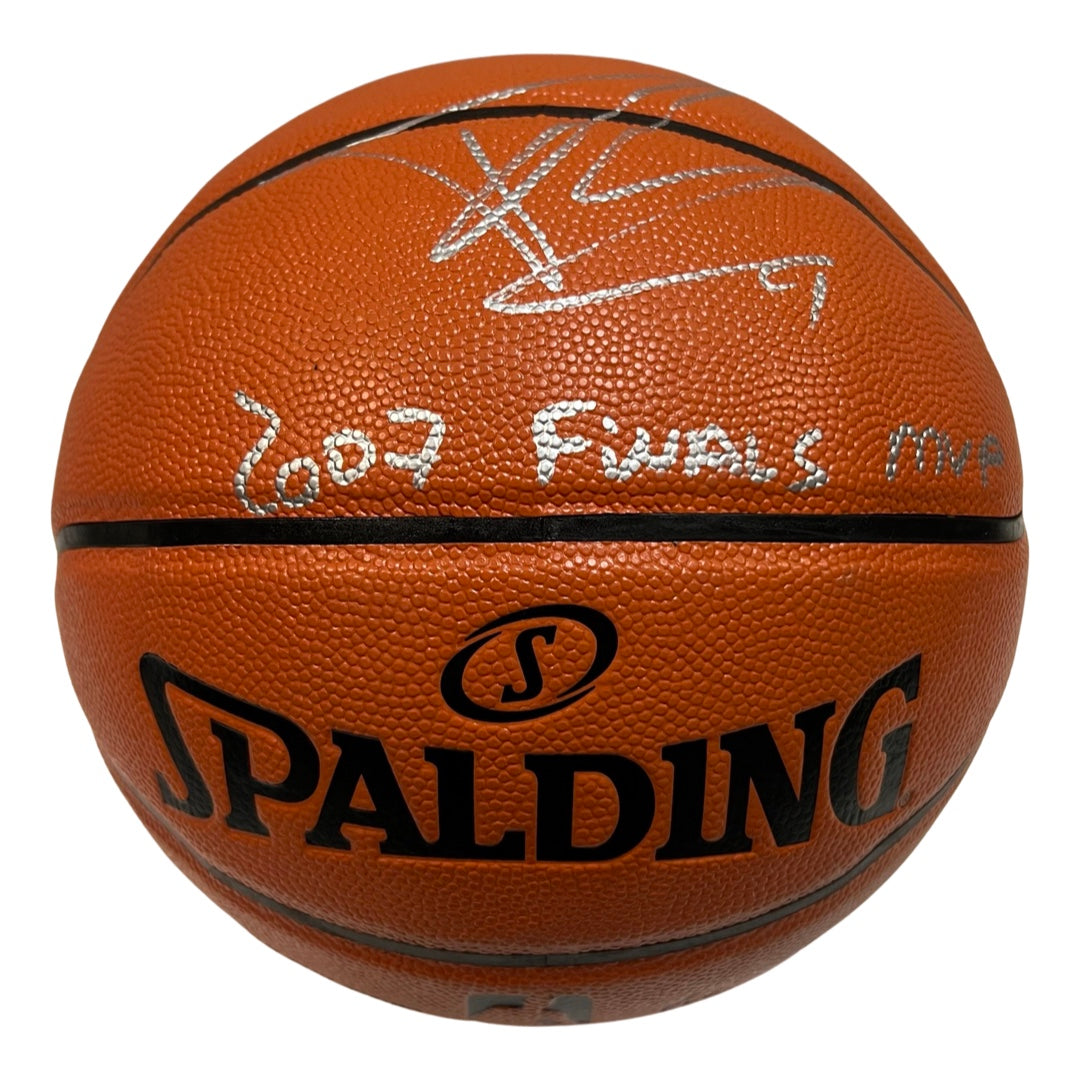 Tony Parker Autographed San Antonio Spurs Spalding Game Ball Series Basketball “2007 Finals MVP” Inscription Steiner CX