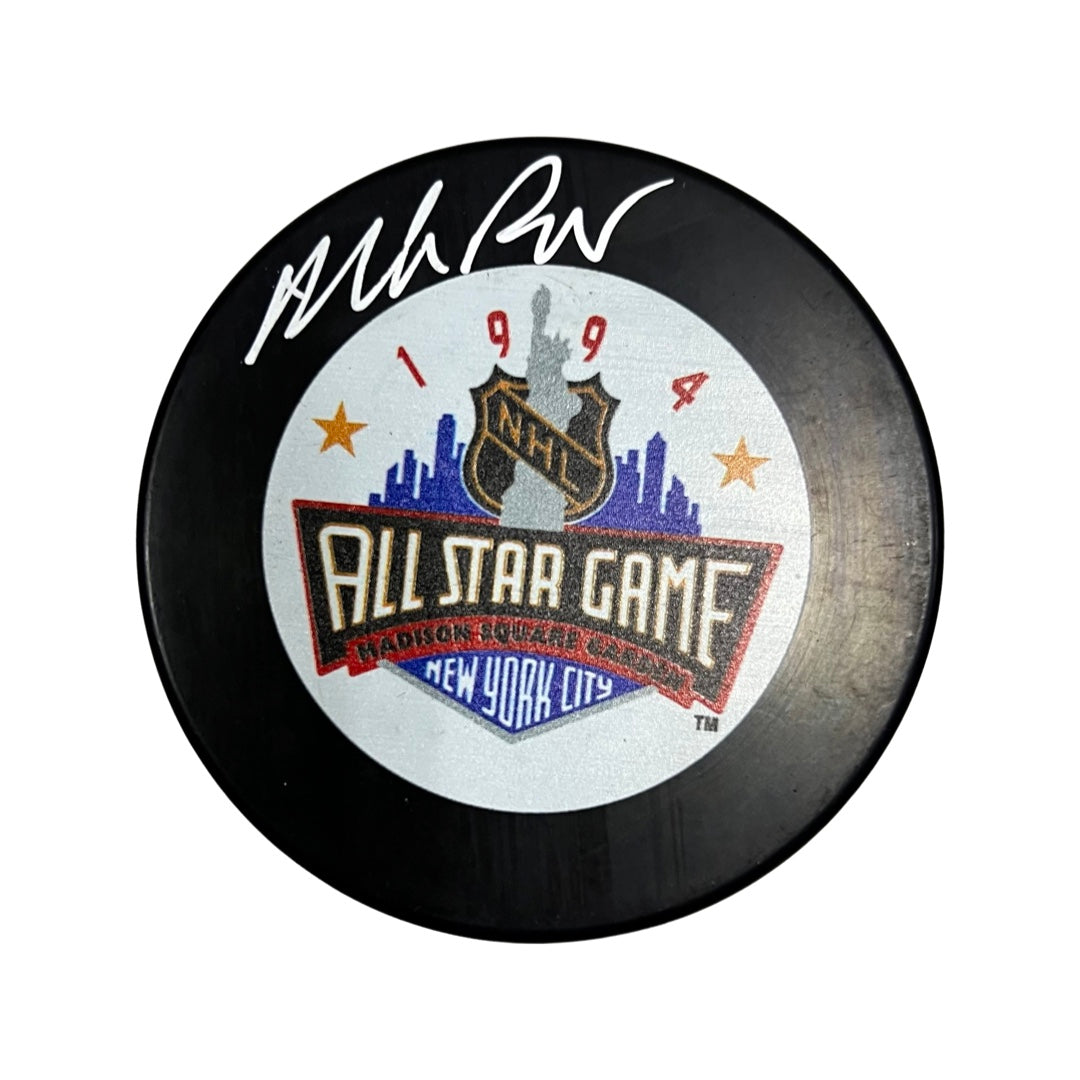 Mike Richter Autographed New York Rangers 1994 NHL All Star Game Logo Puck Steiner CX