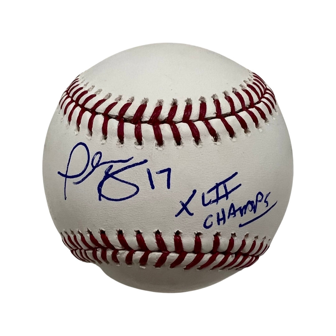 Plaxico Burress Autographed New York Giants OMLB “XLII Champs” Inscription Steiner CX