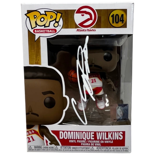 Dominique Wilkins Autographed Atlanta Hawks Funko Pop White Ink Steiner CX