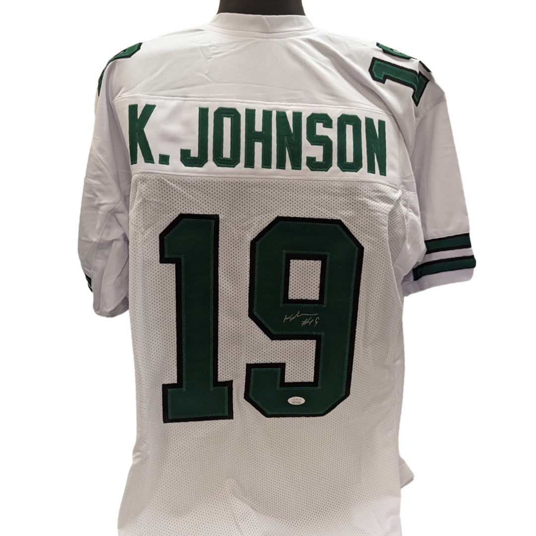Keyshawn Johnson Autographed New York Jets White Jersey JSA