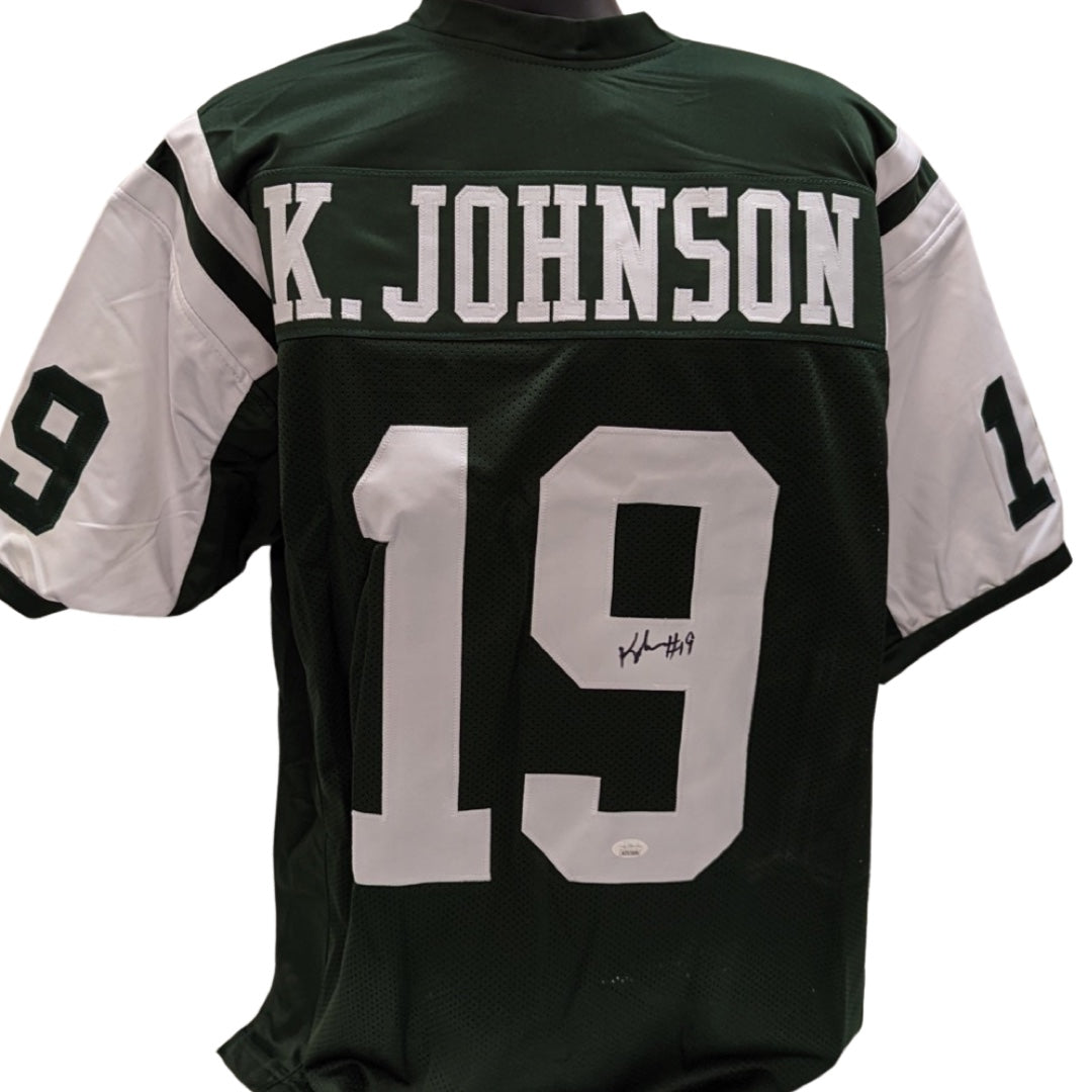 Keyshawn Johnson Autographed New York Jets Green Jersey JSA