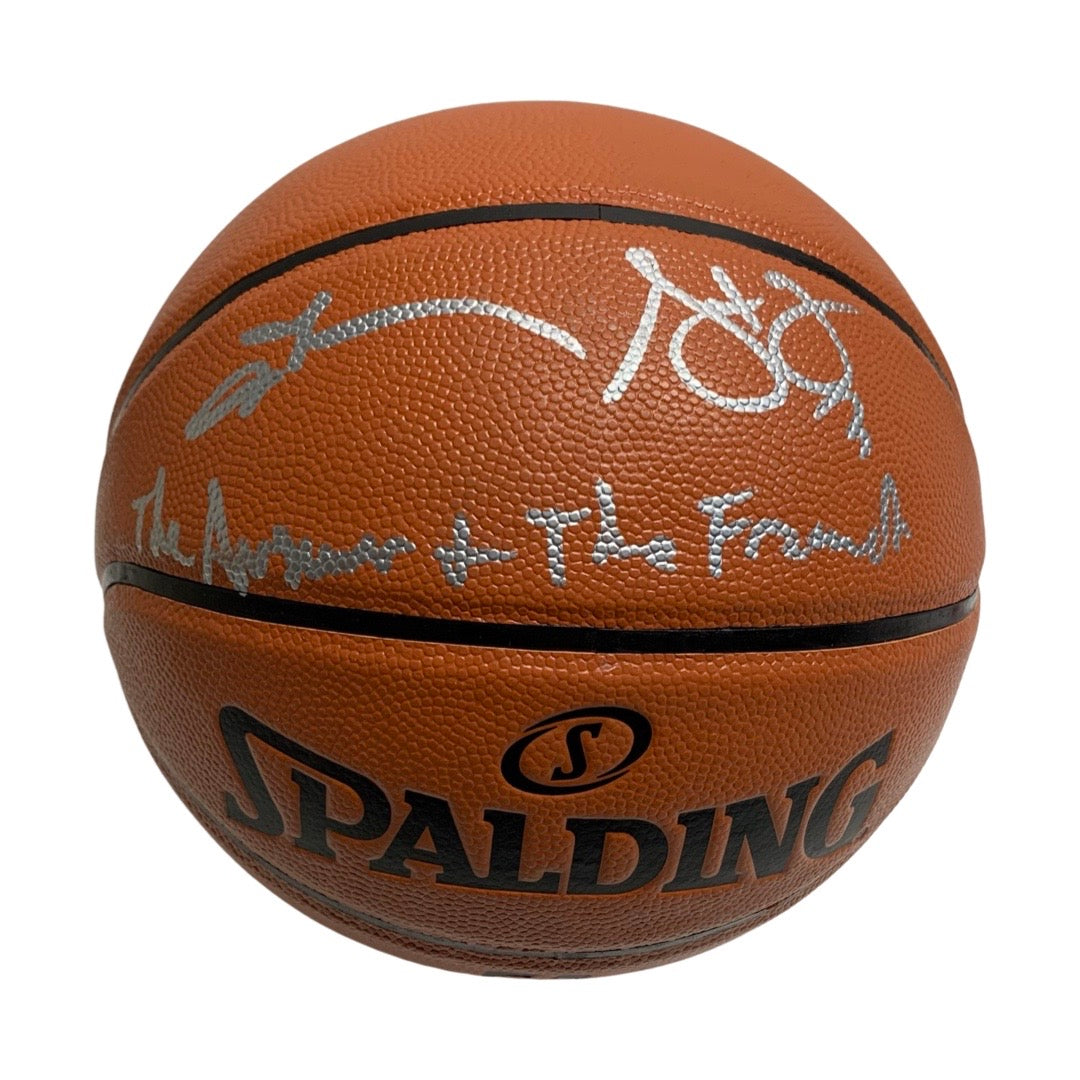 Allen Iverson & Steve Francis Autographed Spalding Game Ball Series Basketball “The Answer & The Franchise” Inscription JSA