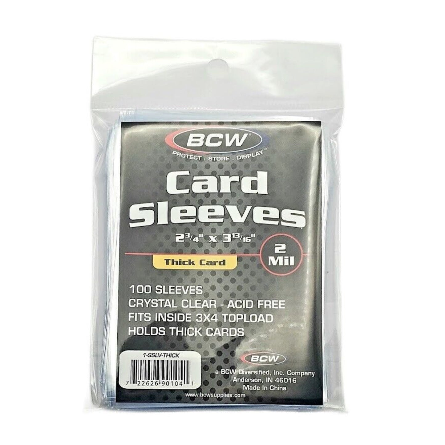 BCW 2 Mil Thick Card Soft Sleeve