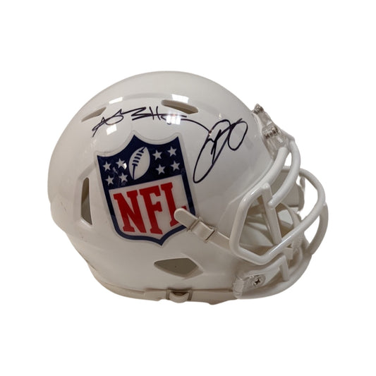 Odell Beckham Jr & Antonio Brown Autographed NFL Speed Mini Helmet JSA