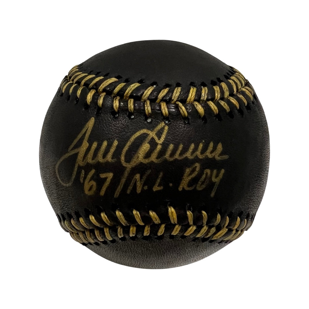 Tom Seaver Autographed New York Mets Black Leather OMLB “67 N.L. ROY” Inscription Beckett