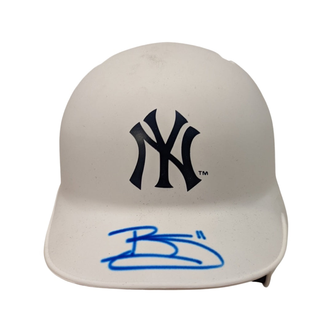 Brett Gardner Autographed New York Yankees Flat White Mini Helmet