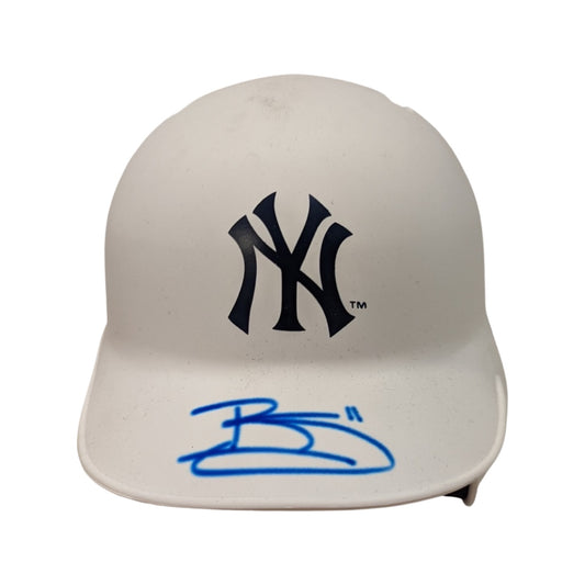 Brett Gardner Autographed New York Yankees Flat White Mini Helmet JSA